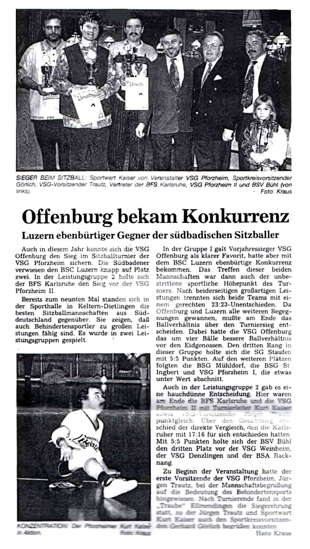 Turnierbericht in der PZ