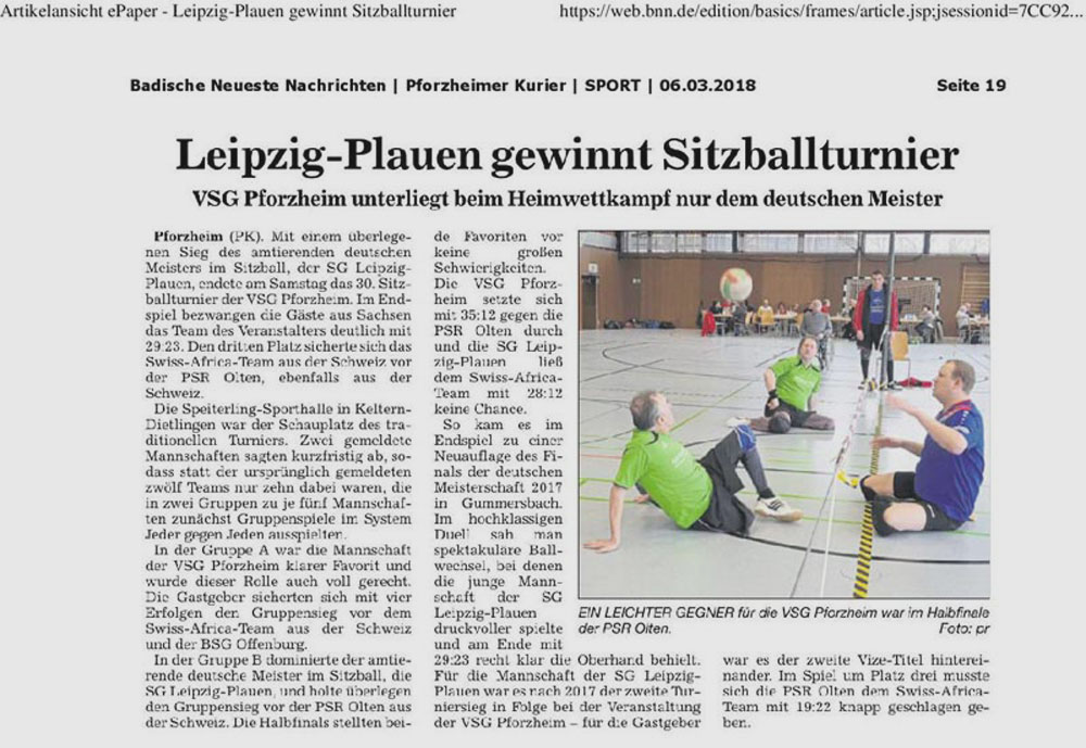 Bericht im Pforzheimer Kurier